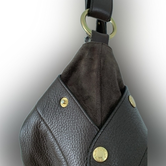 🔴 Furla Brown Leather & Suede Hobo Bag - Picture 4 of 8